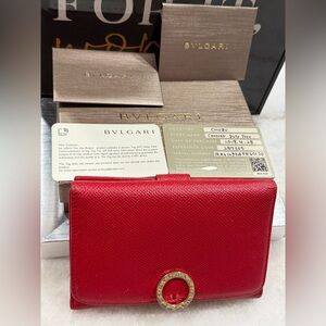 Excellent Condition Bulgari Red Leather Wallet complete inclusions with box